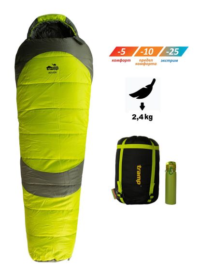 Спальний мішок Tramp Rover Regular кокон лівий olive/grey 220/80-55 UTRS-050R-L | Зображення 1