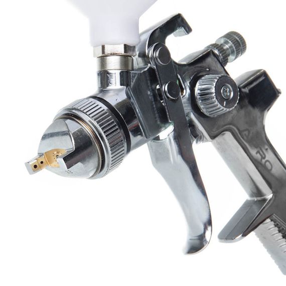 Фарборозпилювач HVLP Ø1,3 мм у/б пласт. 600 мл (хром) APRO 8500341 | Зображення 2