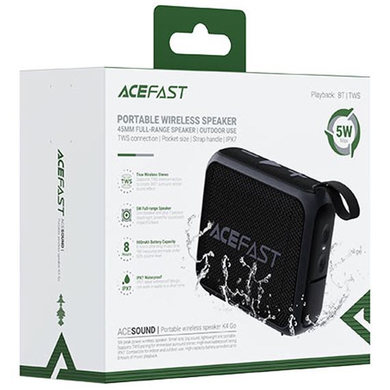 Bluetooth Колонка Acefast K4 Go 5W Black | Зображення 5