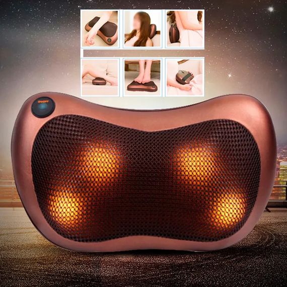 Массажная подушка для спины / Массажная подушка massage pillow 8028 / Подушка массажер WL-819 для спины | Зображення 4