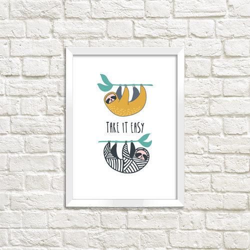 Постер в рамке Take it easy 21х30см, A4 (WMT4_18S017_WH)