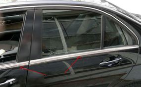 Накладки на молдинги стекол (6 шт, нерж) для Mercedes C-class W204 2007-2015рр