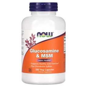 Препарат для суглобів та зв'зок NOW Foods Glucosamine & MSM 180 Veg Caps