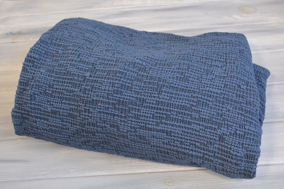 Жаккардовый чехол на угловой диван Rain без юбки индиго | Зображення 2