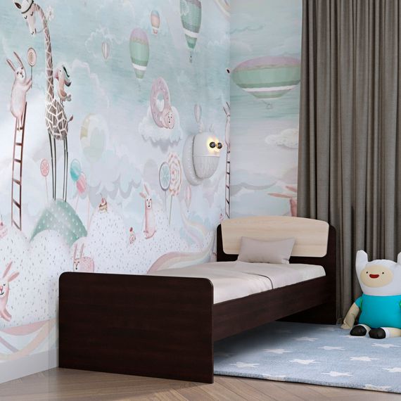 Односпальне ліжко Еверест Асторія-2 80х190 см венге/дуб молочний (EVR-2105) | Зображення 1