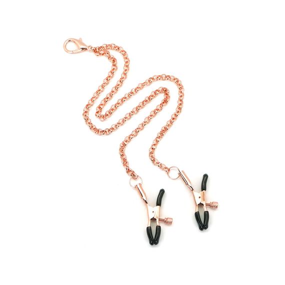 Нашийник із затискачами для сосків Liebe Seele Rose Gold Memory Collar with Nipple Clamps, шкіра | Зображення 2
