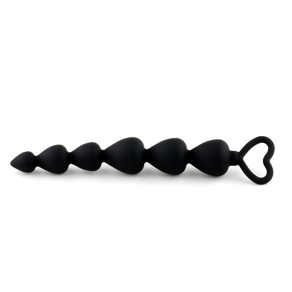Анальний ланцюжок - Anal Beads Heart Black | Зображення 1