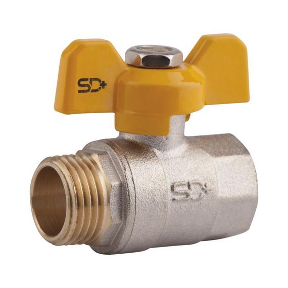 Кран кульовий Thermo Alliance Base 1/2" ВН для газу (метелик) SD607G15