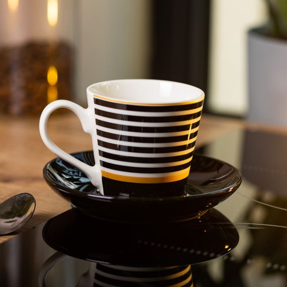 Фарфоровая чашка с черным блюдцем 200 мл RX-N24708B | Зображення 2