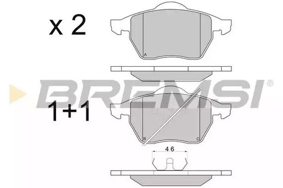 Колодки передні гальмівні Golf IV/Octavia/A3 1.8T/1.9TDI, Bremsi (BP2679) | Зображення 4