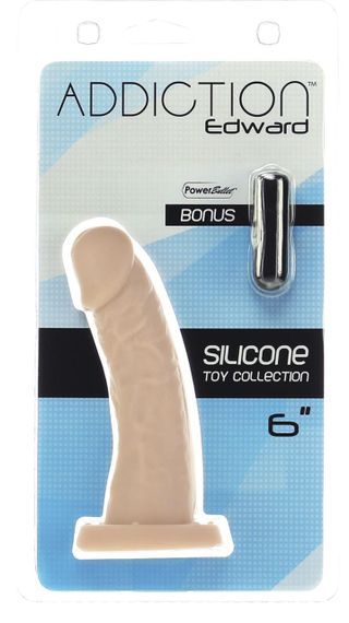 Вигнутий фалоімітатор на присосці ADDICTION — Edward 6″ Curved Dong, віброкуля в подарунок Sex Aura | Зображення 5