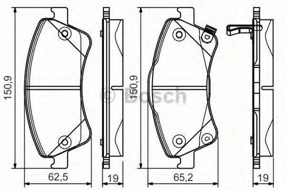 Колодка гальм. диск. TOYOTA AURIS, AVENSIS передн. (вир-во Bosch) BOSCH 0986495106 на TOYOTA VERSO (_AUR2_, _ZGR2_)