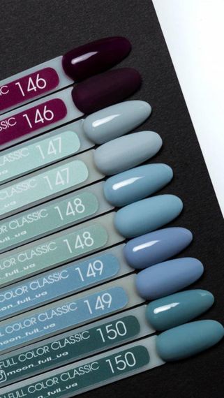 Гель-лак Moon Full №149 серо-голубой с лиловым оттенком 8мл | Зображення 1