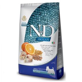 Farmina N&D Low Grain Ocean Cod, Spelt, Oats & Orange Adult Mini низкозерновой сухой корм с треской и