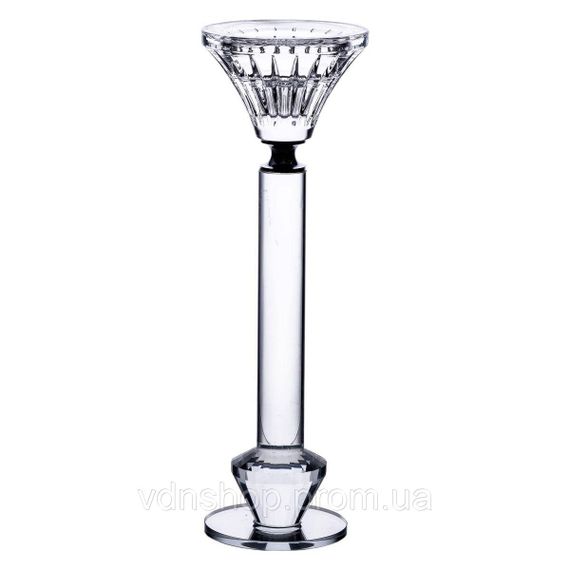 Підсвічник скляний на ніжці  6×21.3 см прозорий декоративний підсвічник на стіл HP-4-12L