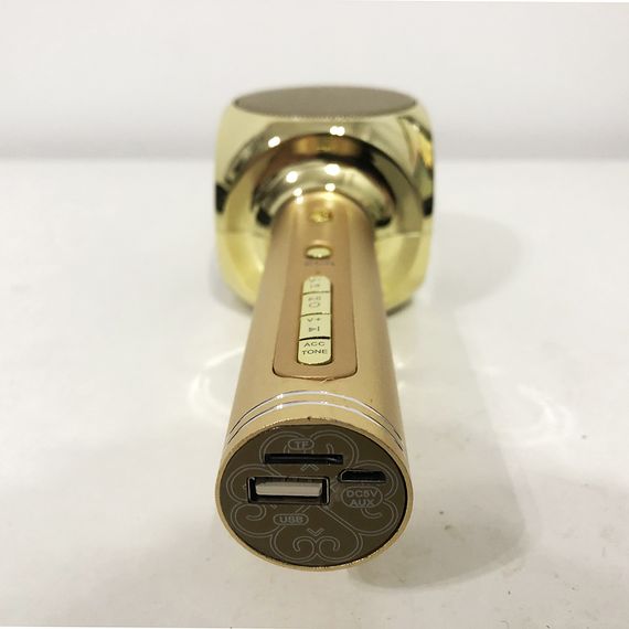Бездротовий Bluetooth Мікрофон для Караоке Мікрофон DM Karaoke Y 63 + BT. Колір: золотий | Зображення 5