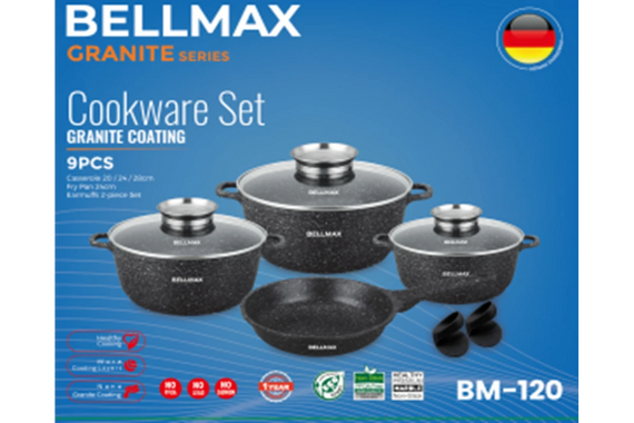Набор посуды 9 предметов Bellmax Cookware Set BM-120 | Зображення 6