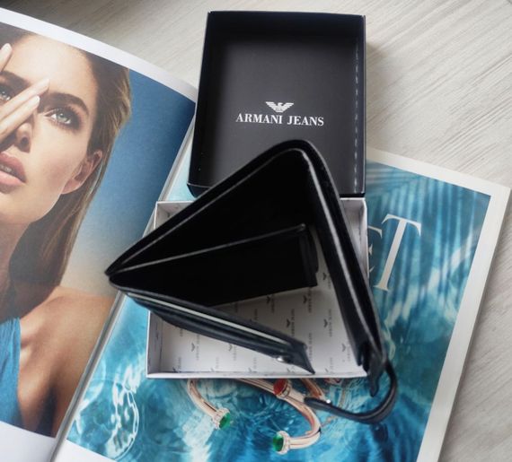 Чоловічий чорний гаманець Armani | Зображення 3