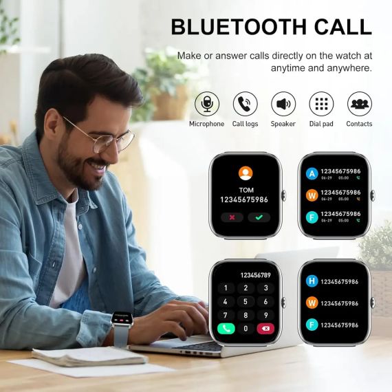 Смарт-годинник багатофункціональний, Nerunsa, водонепроникний фітнес-трекер | Зображення 5