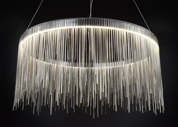 Люстра світлодіодна підвісна LED світильник для квартири на стелю лед 26731 Хром 50-120х60х60 см. | Зображення 7