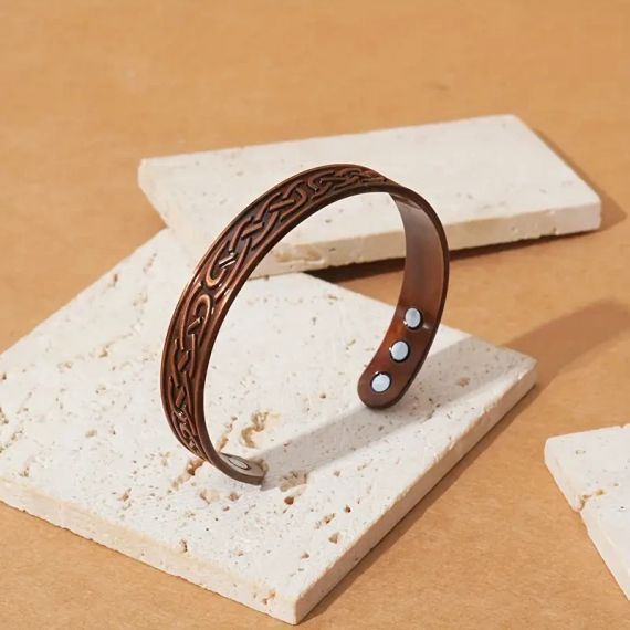 Магнитный браслет в Винтажном Стиле с Регулируемым Магнитным Заклепом из Бронзы | Зображення 5