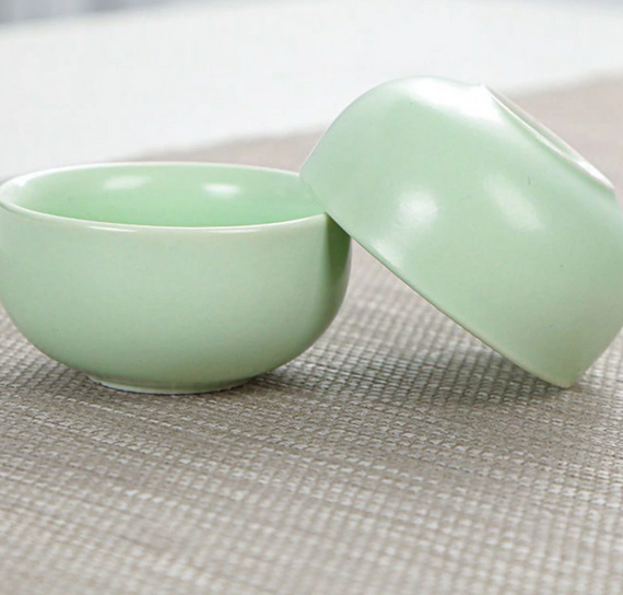 Чайный набор для чайной церемонии дорожный - чайник, та 4 чашки в сумке. Салатовый | Зображення 2