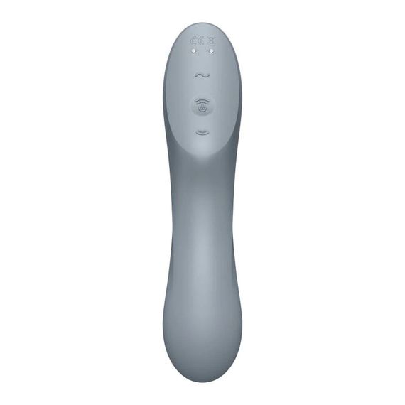 Вакуумный стимулятор клитора для женщин с вибрацией Satisfyer Curvy Trinity 3 серый Sex Aura | Зображення 2