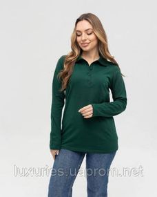 Футболка жіноча Поло з довгим рукавом, жіноча хопкова футболка Поло з довгим рукавом найвищої якості XXL, Темно-зелений