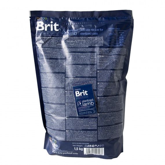 Корм сухий Brit Premium by Nature Cat Sterilized Lamb для стерилізованих котів з ягням 1,5 кг | Зображення 2