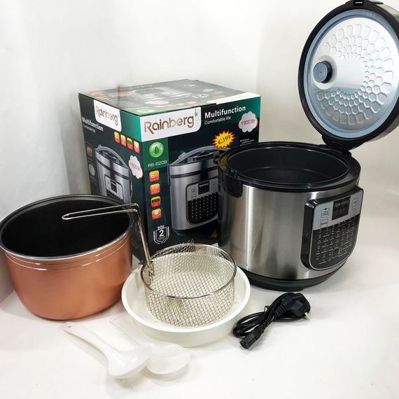 Мультиварка пароварка Rainberg RB-6209 45 програм 6 л 1000W, Сенсорна NT-750 мультиварка рисоварка | Зображення 8
