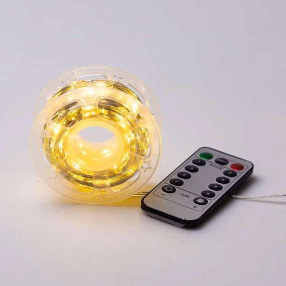 Гірлянда роса на пульті 50 метрів на 500 led світлодіодів крапля на білому дроті жовта 500L50MWY | Зображення 6