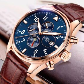 Годинник чоловічий Carnival Grand Brown у фірм. шкіряній коробочці