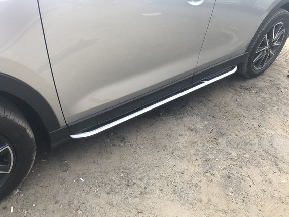 Боковые пороги оригинал V1 (2 шт) для Mazda CX-5 2017-2024 гг | Зображення 4