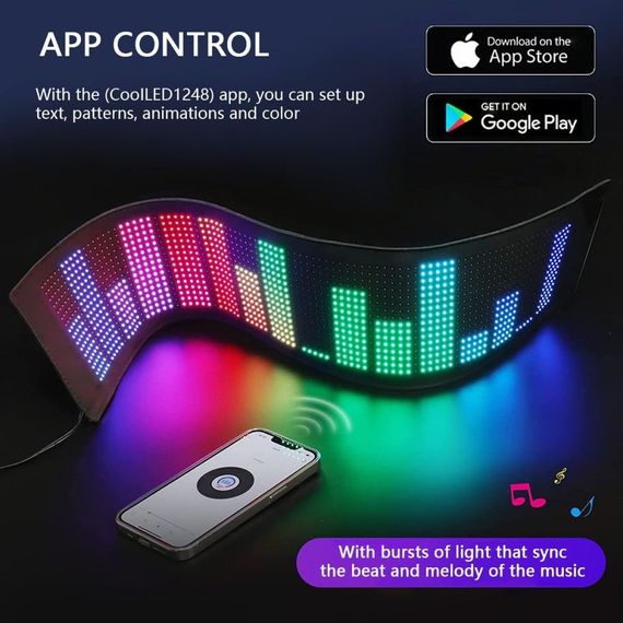 Світлодіодна вивіска LED табло Matrix Panel JTPD-03-011 Bluetooth для реклами та оформлення інтер'єру з анімацією | Зображення 4