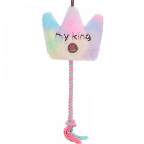 Игрушка для собак Charming Toy DREAM CROWN Корона плюшевая с пищалкой и канатом 17*40cm