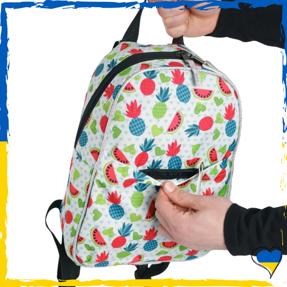 Підлітковий рюкзак міні з принтом Фрукти Шкільний міні-портфель для садочка