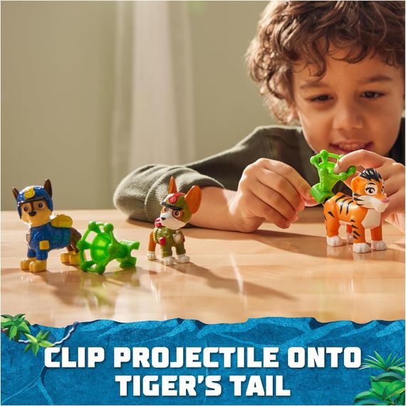 Набір із 3 фігурок Щенячий патруль Гонщик, Трекер, Тигр Оригінал Paw Patrol Jungle Pups Chase, Tracker, Tiger | Зображення 4