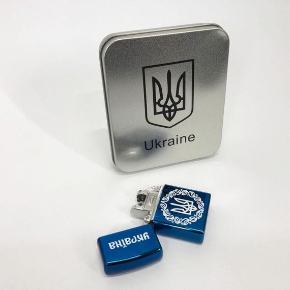 Дугова електроімпульсна запальничка USB Україна (металева коробка) HL-447. SA-999 Колір: синій | Зображення 8