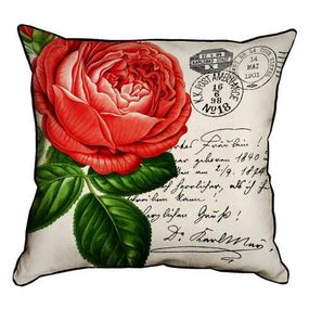 Подушка с мешковины Роза 45x45 см (45PHB_14M064)