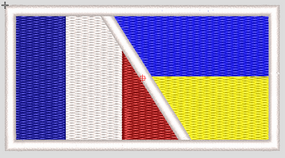 Шеврон Франция Украина Белый