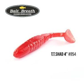 Силіконова приманка, Їстівний силікон Bait Breath T.T.Shad 4" (6 шт.) (S854 　Clear red ／Silver)