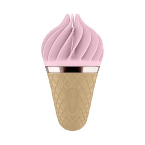 Мороженка-спиннатор Satisfyer Lay-On - Sweet Treat Pink/Brown, 10 режимов работы, водонепроницаемый sexstyle