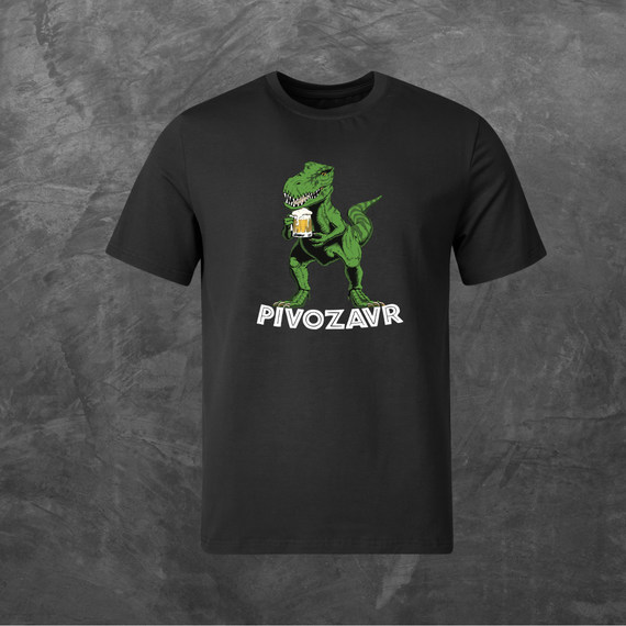 Футболка унісекс з принтом Pivozavr Пивозавр базова чорна XS