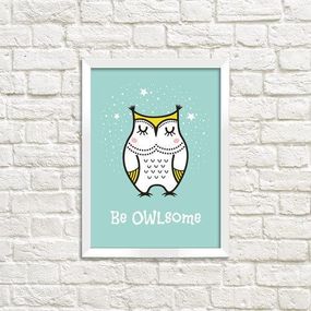 Постер в рамке Be OWL some 30x42 см, A3 (WMT3_ART058_WH)