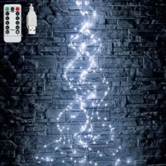 Гирлянда на елку Конский хвост 2 метра 20 нитей Холодный белый | Зображення 1