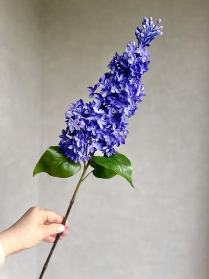 Сирень голубая латексная, премиум качество, искусственные цветы Real Touch, большая ветка 72 см | Зображення 5