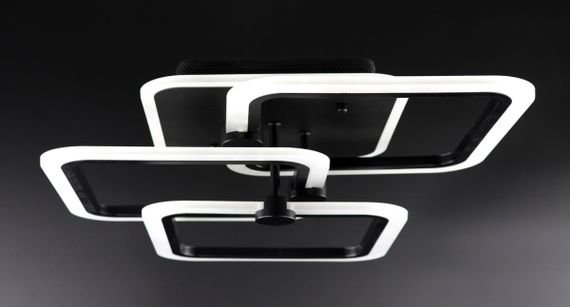 Люстра світлодіодна стельова LED світильник для квартири на стелю лед з пультом 25768 Чорний 13х45х53 см.