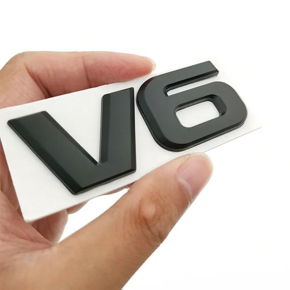 Шильд V6 значек эмблема 6 цилиндров шильдик автомобиля авто черный