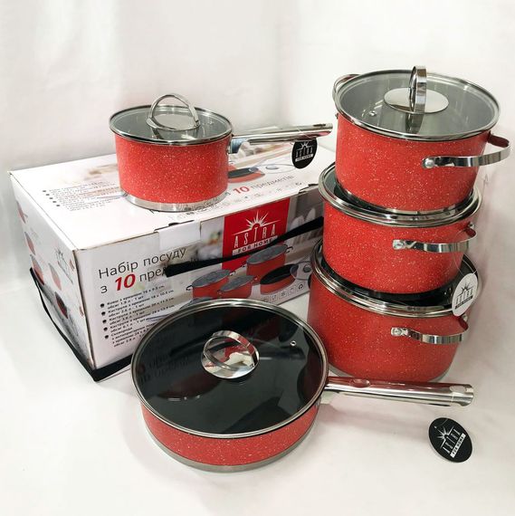 Набор кастрюль с антипригарным покрытием 10, Набор посуды кастрюли высоких кастрюль XY-86 | Зображення 7