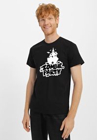 Футболка чоловіча чорна з принтом "Вечірка зомбі", XL